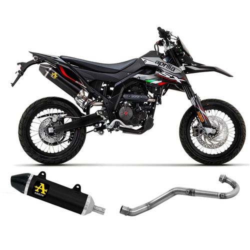 Arrow Exhaust - Aprilia Rx-sx 125 2021 > 2024 Full Exhaust Thunder Carbon Endcap Black Aluminum