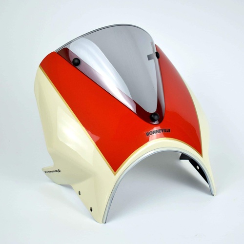 Pyramid Fly Screen | New England White & Intense Orange | Triumph Bonneville T100 2016>Current