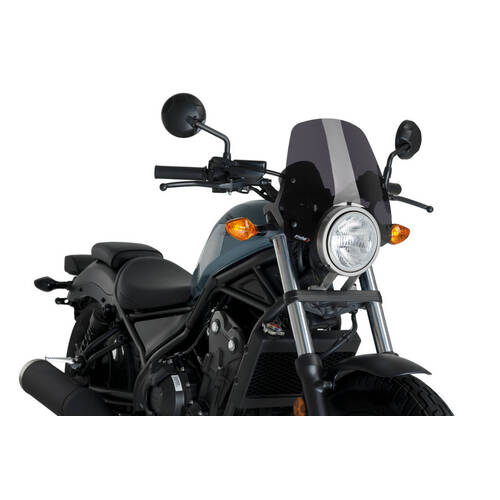 Puig New Generation Sport Screen To Suit Honda CMX 500 Rebel (2017 - Onwards) - Dark Smoke