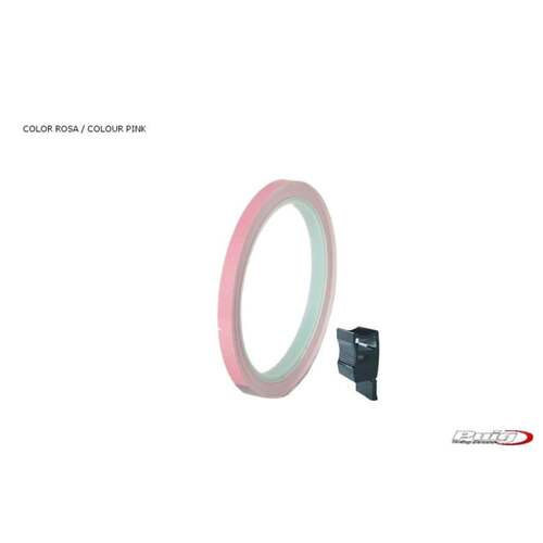 Puig Universal Wheel Rim Strips (Pink) With Applicator