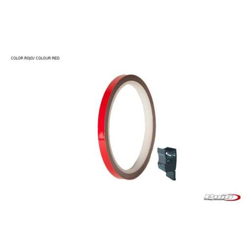 Puig Universal Wheel Rim Strips (Red) With Applicator