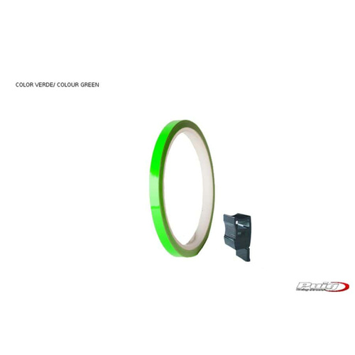 Puig Universal Wheel Rim Strips (Green) With Applicator