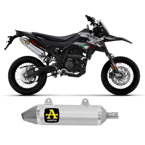 Arrow Exhaust - Aprilia Rx-sx 125 2021 > 2024 Exhaust Muffler Thunder Steel Endcap Aluminium