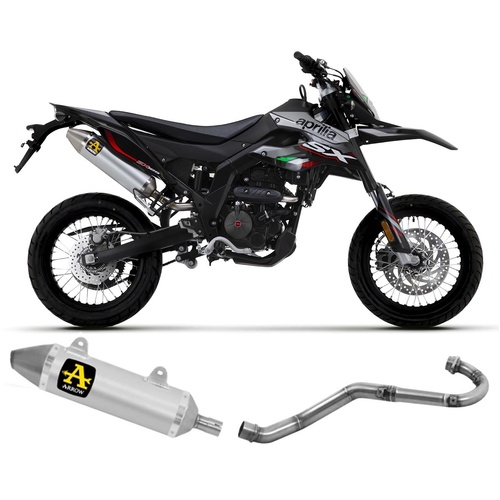 Arrow Exhaust - Aprilia Rx-sx 125 2021 > 2024 Full Exhaust Thunder Steel Endcap Aluminium