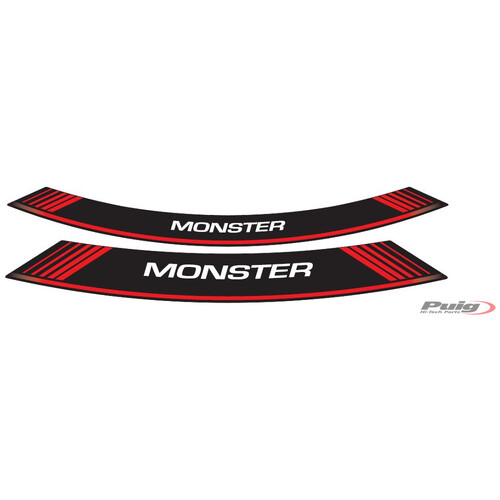 Puig Kit 8 Rim Strips Monster (Red)