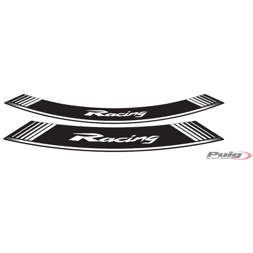 Puig Kit 8 Rim Strips Racing C/White