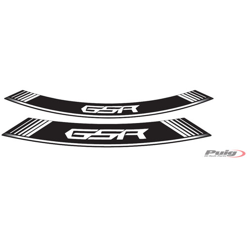 Puig Kit 8 Rim Strips GSR C/White