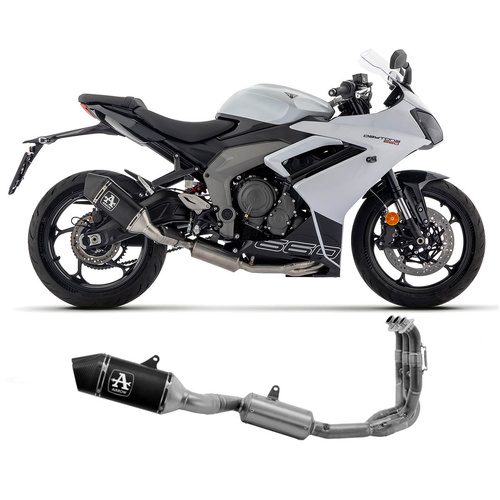 Arrow Exhaust - TRIUMPH DAYTONA 660 2024 Full System Exhaust Racing Veloce Dark Aluminium