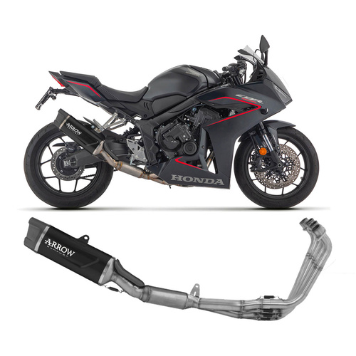Arrow Exhaust - Honda Cbr 650 R 2024 Racing Full System Exhaust Indy Race Evo Dark Aluminium Carbon End Cap