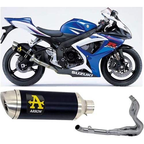 Arrow Exhaust - Suzuki Gsx-R 600 2006 > 2007 Full Exhaust Street Thunder Aluminium Black