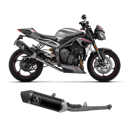 Arrow Exhaust - Triumph Street Triple 765 2020 > 2024 Exhaust Muffler Veloce Black Aluminum
