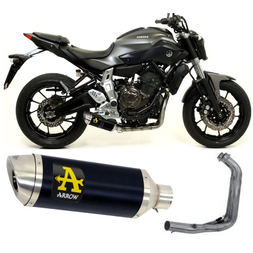Arrow Exhaust - Yamaha Mt-07 2017 > 2020 Full Exhaust Thunder Aluminium Black
