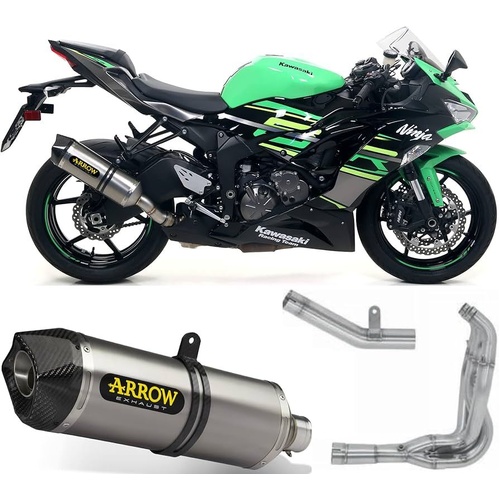 Arrow Exhaust - Kawasaki Zx-6r 636 2019 > 2020 Aluminum Racing Full System Race-tech Carbon End Cap