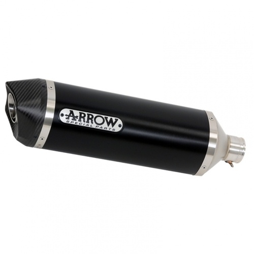Arrow Exhaust - Kawasaki Zx-6r 636 2019 > 2020 Link Pipe+racing Race-tech Black Aluminum Exhaust Carbon End Cap