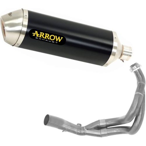 Arrow Exhaust - Kawasaki Versys 650 2021 > 2022 Full Exhaust Race Tech Steel Cap Black Aluminum