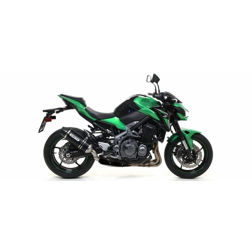 Arrow Exhaust - Kawasaki Z 900 A2 2019 > 2024 Approved Black Aluminum Exhaust Race-tech Carbon End Cap
