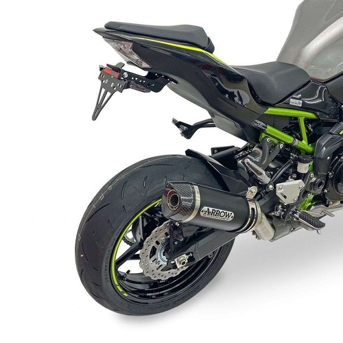 Arrow Exhaust - Kawasaki Z 900 2020 > 2024 Approved Black Aluminum Exhaust Street Thunder Carbon End Cap