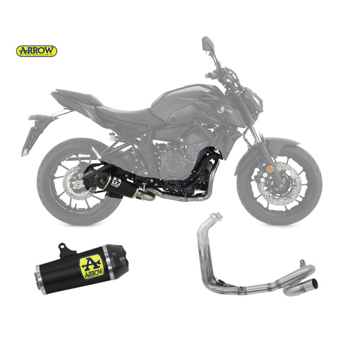 Arrow Exhaust - Yamaha Mt-07 2021 > 2024 Full Exhaust Works Carbon End Cap Black Nichrom
