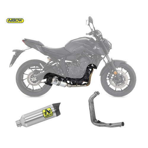 Arrow Exhaust - Yamaha Mt-07 2021 > 2024 Full Exhaust Thunder Carbon End Cap Aluminium