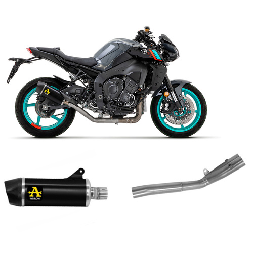 Arrow Exhaust - Yamaha Mt-10 2022 > 2023 Exhaust Muffler Indyrace Aluminium Dark+link Pipe Stainless Steel