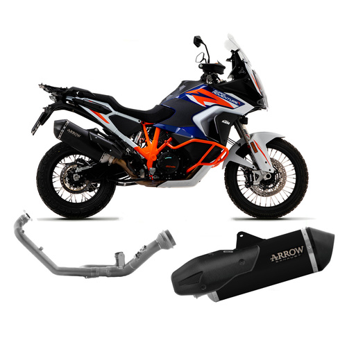 Arrow Exhaust - KTM 1290 Super Adventure S 2021 > 2024 Sonora Racing Dark Titanium/steel Full System Exhaust Carbon End Cap