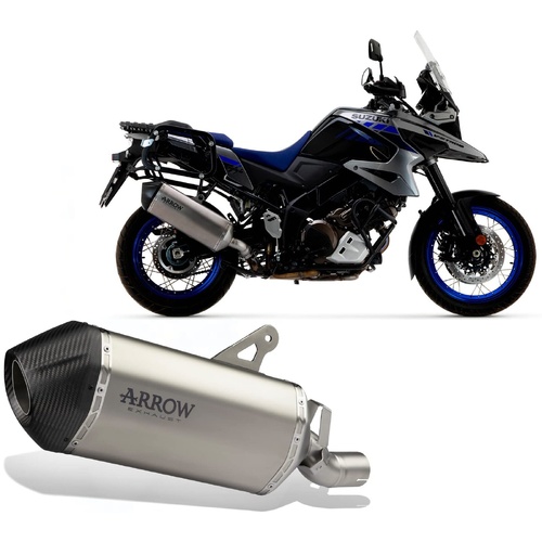 Arrow Exhaust - Suzuki V-strom 1050 Titanium 2020 > 2024 Exhaust Muffler Sonora With Carbon Cap