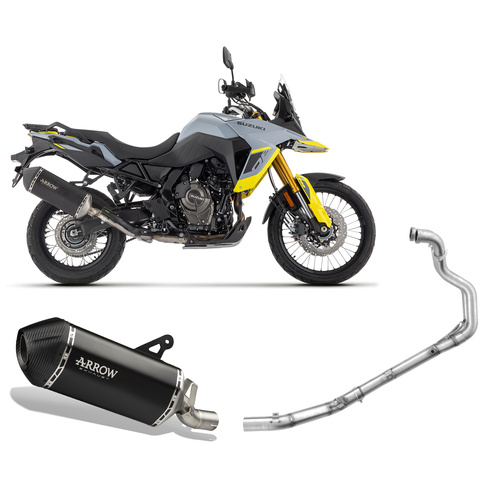 Arrow Exhaust - Suzuki V-strom 800de 2023 > 2024 Exhaust Muffler Sonora Titanium Black Carby+headers