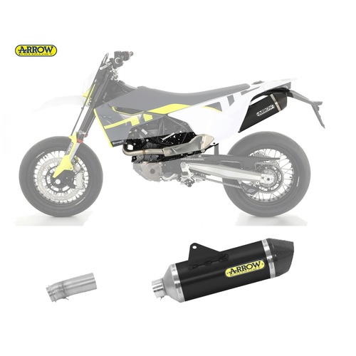 Arrow Exhaust - Husqvarna 701 Supermoto 2021 > 2024 Exhaust Muffler + Link Pipe Nokat Race-tech Black Aluminum