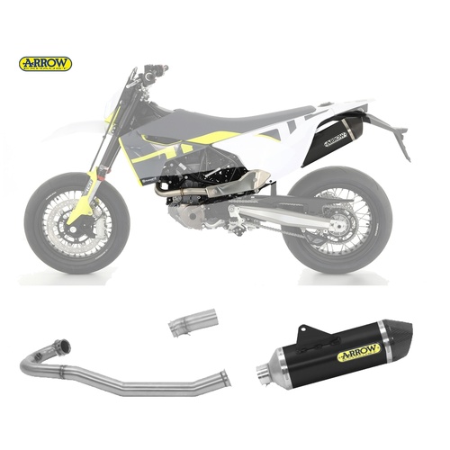 Arrow Exhaust - Husqvarna 701 Supermoto 2021 > 2024 Full Exhaust Race-tech Black Aluminum
