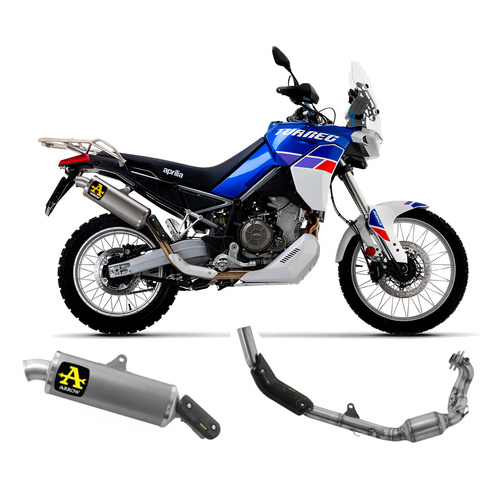 Arrow Exhaust - Aprilia Tuareg 660 2022 > 2024 Indy Race Racing Titanium Full System Exhaust Steel End Cap