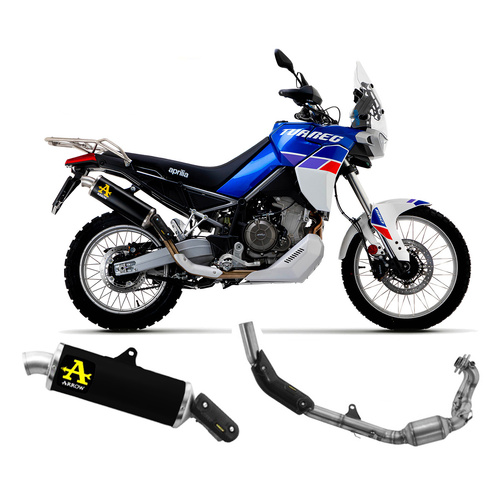 Arrow Exhaust - Aprilia Tuareg 660 2022 > 2024 Indy Race Racing Dark Titanium Full System Exhaust Steel End Cap
