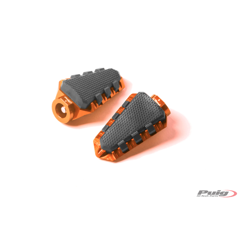 Puig Footrests Hi-Tech Trail Right/Left (Orange)