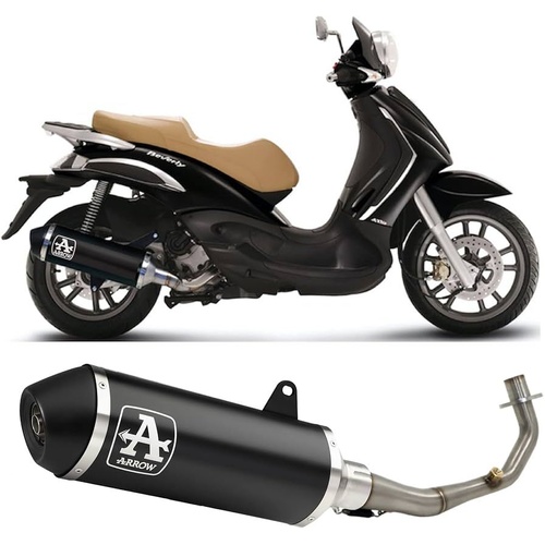 Arrow Exhaust - Aprilia Scarabeo 500 Gt 2005 > 2007 Full Exhaust Kat Urban Alu Black