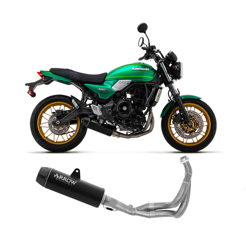 Arrow Exhaust - Kawasaki Z 650 Rs 2021 > 2024 Full Exhaust Rebel Alum.dark Cap Steel Black