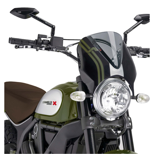 Puig Retrovision Screen To Suit Scrambler 15-17 Black/Sm
