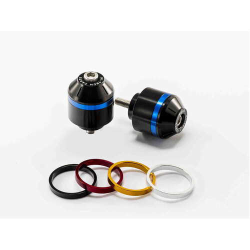 Puig Short Bar End Weights With Rim To Suit Various Yamaha Models (Black)