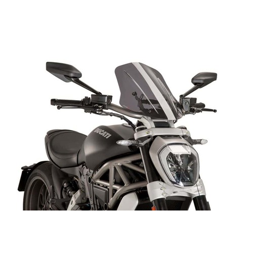 Puig New Generation Adjustable Screen To Suit Ducati XDiavel (2016 - Onwards) - Smoke - Larger Version