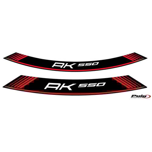 Puig Kit 8 Rim Strips Kymco Ak550 (Red)