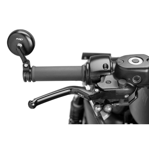 Puig Heritage Brake Lever To Suit Various Models (Black Lever, Silver Adjuster)