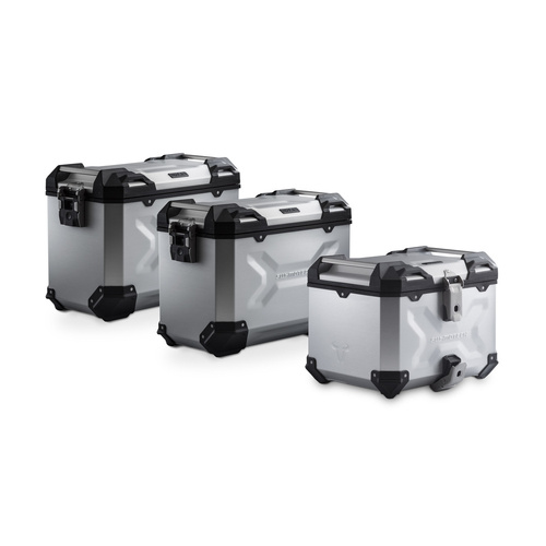SW-Motech Adventure Luggage Set. Silver. R 1300 GS Adv (24-). BMW Top Case holder.. (BOM) (ADV.07.976.75100/S)
