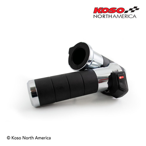 Koso TITAN-X | Heated Grips | for Harley-Davidson - chrome/elec. throttle