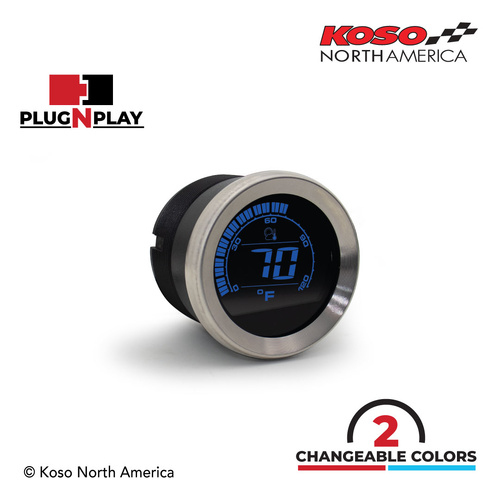 Koso HD-02T HARLEY-DAVIDSON 2'' AMBIENT TEMPERATURE - SILVER BEZE