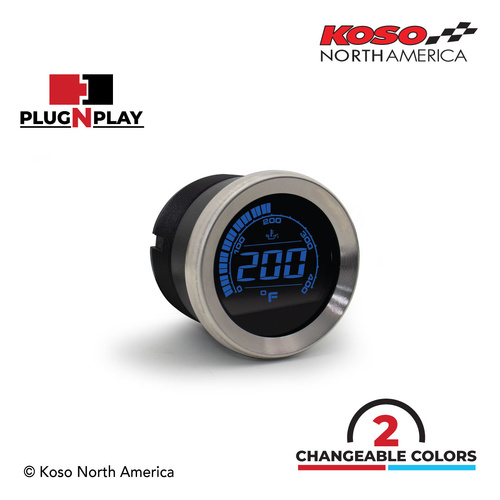 Koso HD-02OT HARLEY-DAVIDSON 2'' OIL TEMPERATURE - SILVER BEZEL