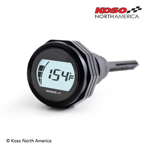 Koso HD 07-16 - OIL DIPSTICK LEVEL & TEMP METER BLACK