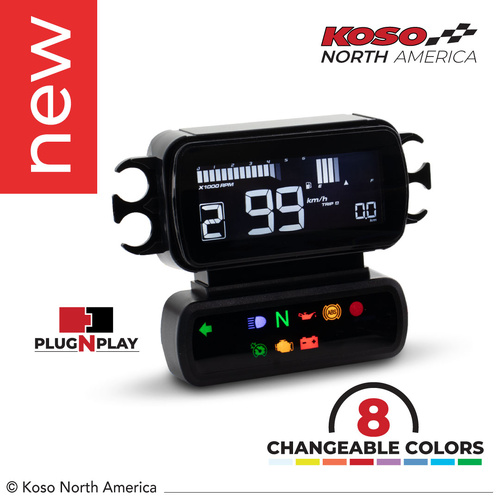 Koso D2 LCD METER FOR HD 2014-2017 DYNA-SPORTSTER- SOFTAIL