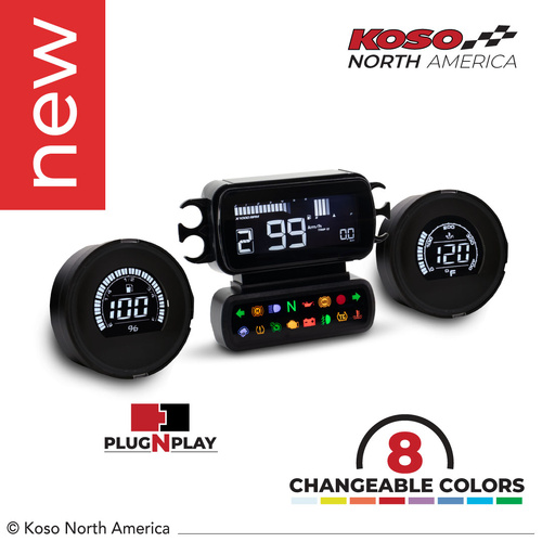 Koso D2 + ENG. TEMP & FUEL LEVEL 2014-23 BAGGER