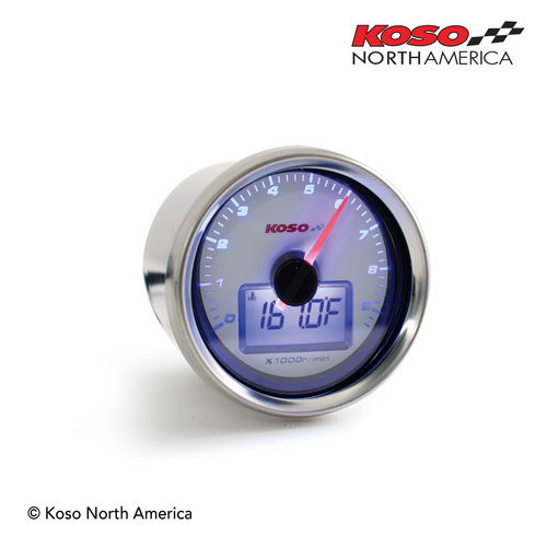 Koso GP STYLE | Tachometer with Temperature - white