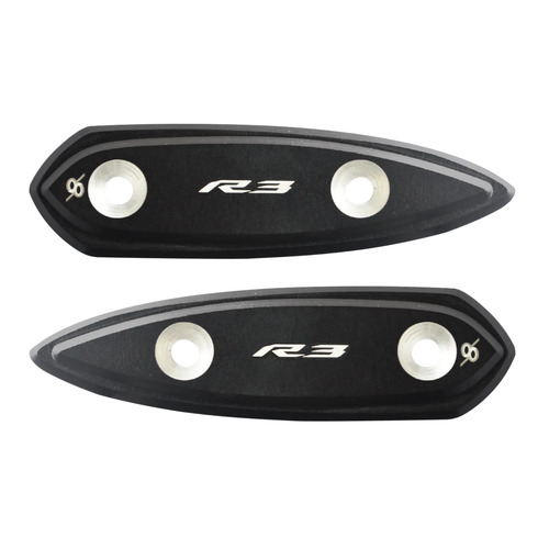 Bonamici Racing Mirror Block Off Plates To Suit Yamaha YZF-R3 (2015 - 2018) - Black