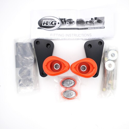 R&G Racing Crash Protectors- Aero Style To Suit KTM 390 Adventure '20- (Orange)