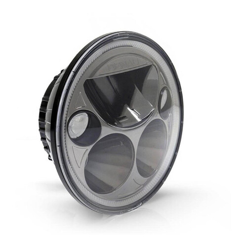Denali M5 E-Mark LED Headlight Module - 5.75" Round  Black Chrome